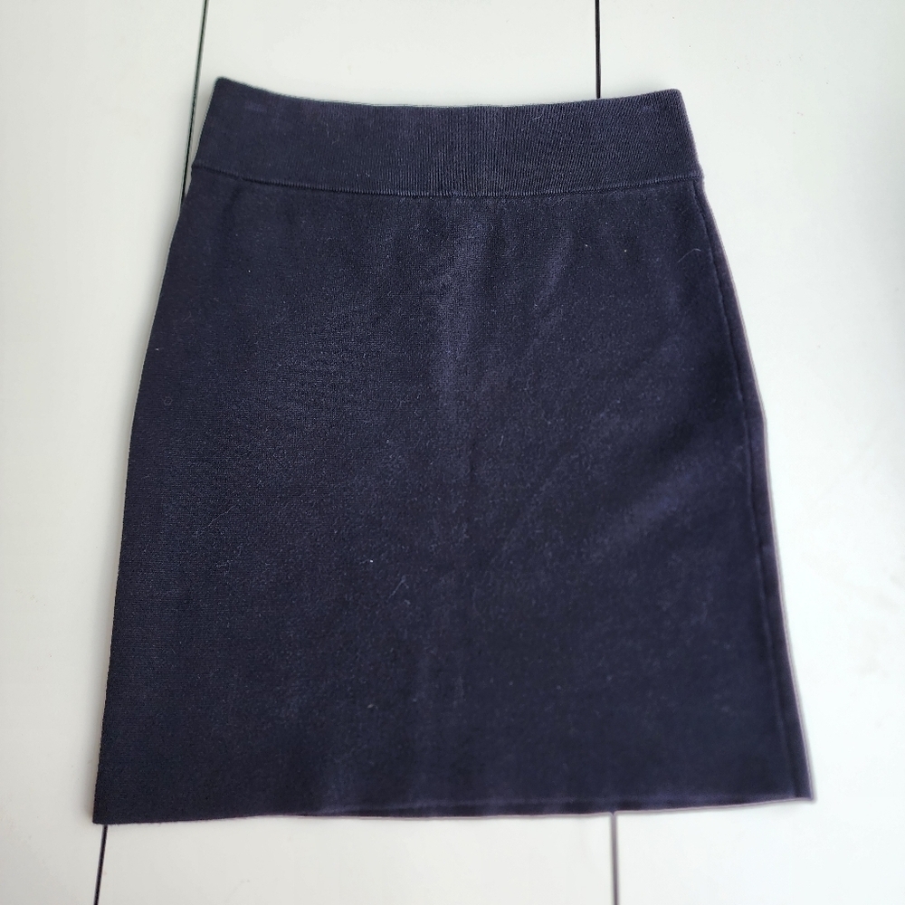 Express Women's Black Knitted Skirt Tube Pencil Electric Waist Cotton Nylon Sz S